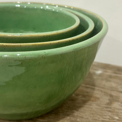 Sea Glass Green Nesting Bowl Trio (Seconds)