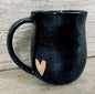 Black Sparkle Mug with Raw Heart