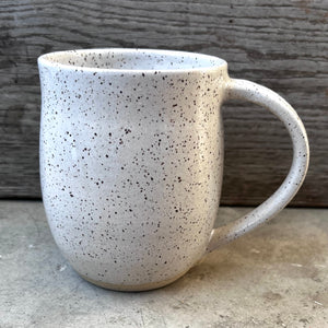 Farmhouse White Speckled Belly Mugs
