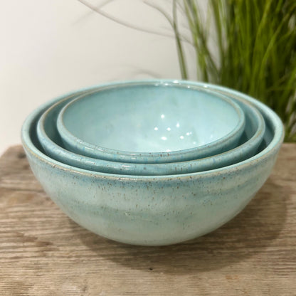 Coastal Teal Nesting Bowl Trio