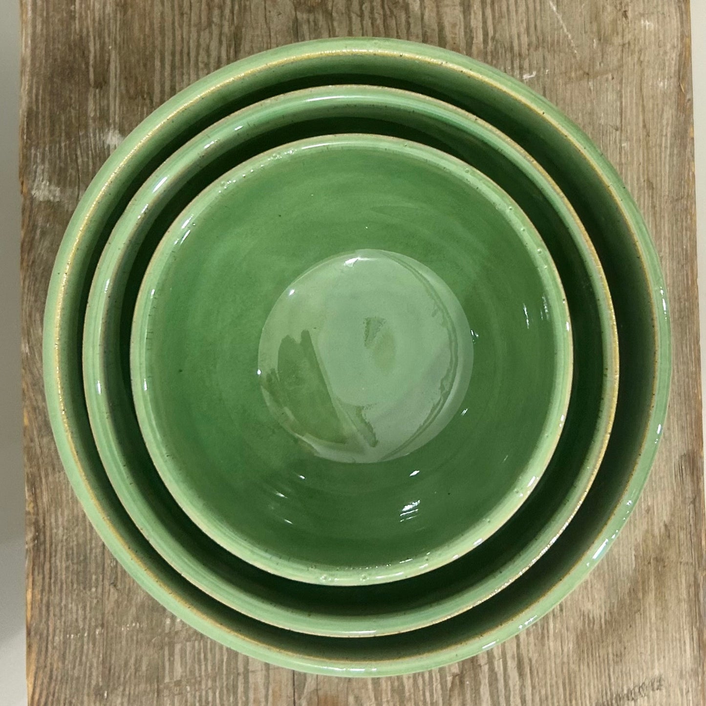 Sea Glass Green Nesting Bowl Trio (Seconds)