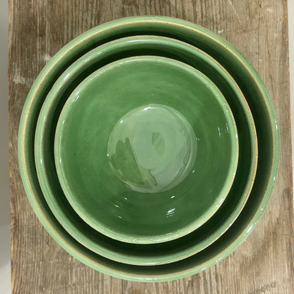 Sea Glass Green Nesting Bowl Trio (Seconds)