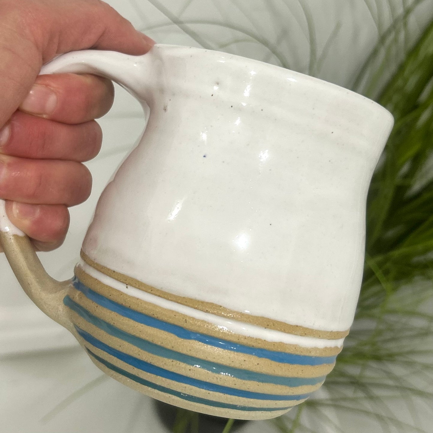 Blue Ombre Texture Stripe Mug