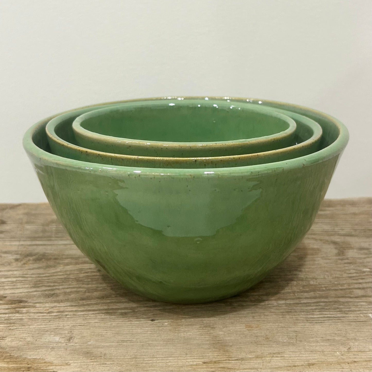 Sea Glass Green Nesting Bowl Trio (Seconds)