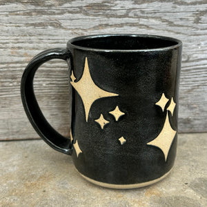 Black Sparkle/Raw Star Mug