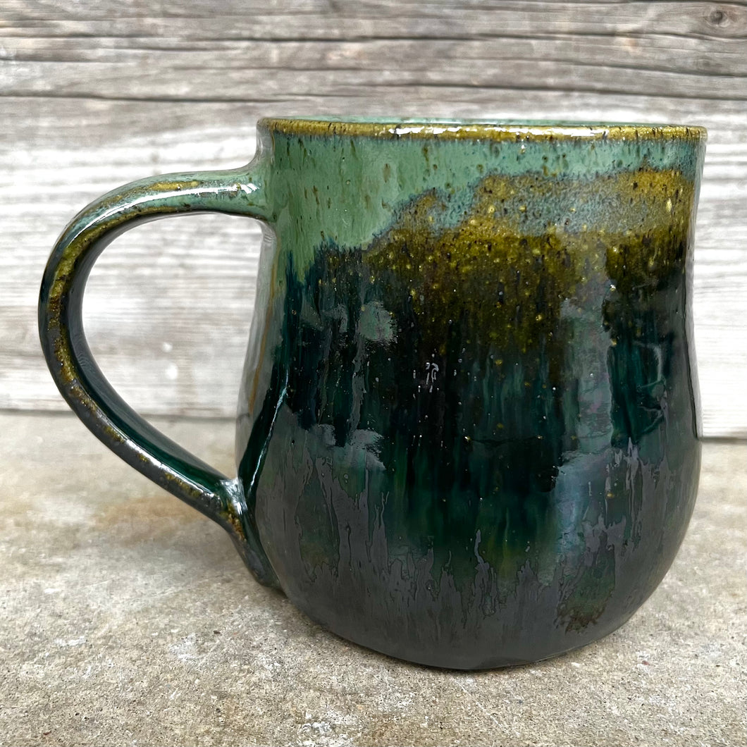 Emerald/Metallic Silver Belly Mug
