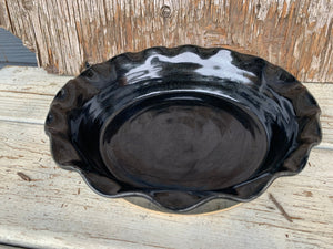 Black Sparkle Pie Plate