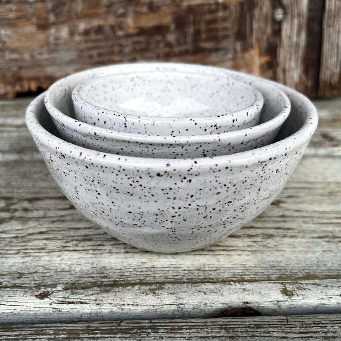 White Speckle Nesting Bowl Set